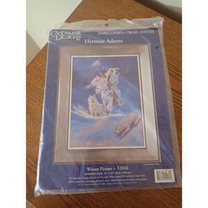 Candamar Designs Hermon Adams Winter #51016 Embellished Cross Stitch NEW